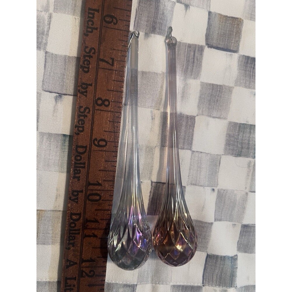 Vintage Kurt S. Adler Glass Luster Teardrop Ornaments- Set Of 2 6” each